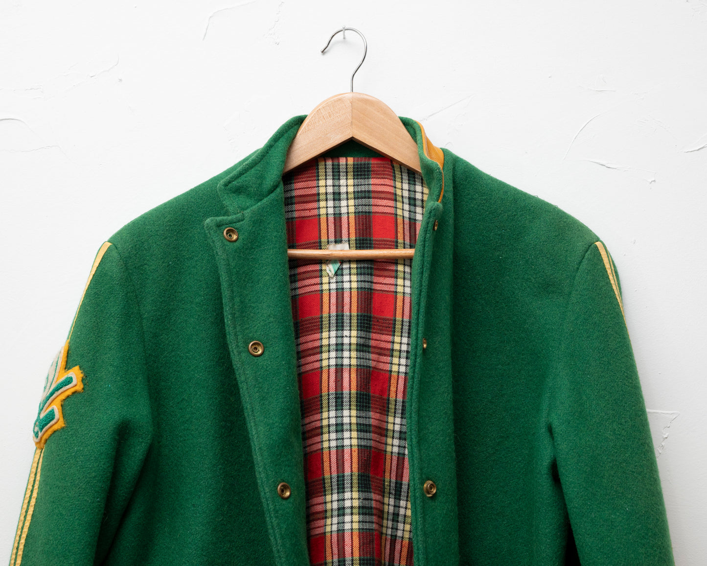 Veste universitaire en laine verte - small/med