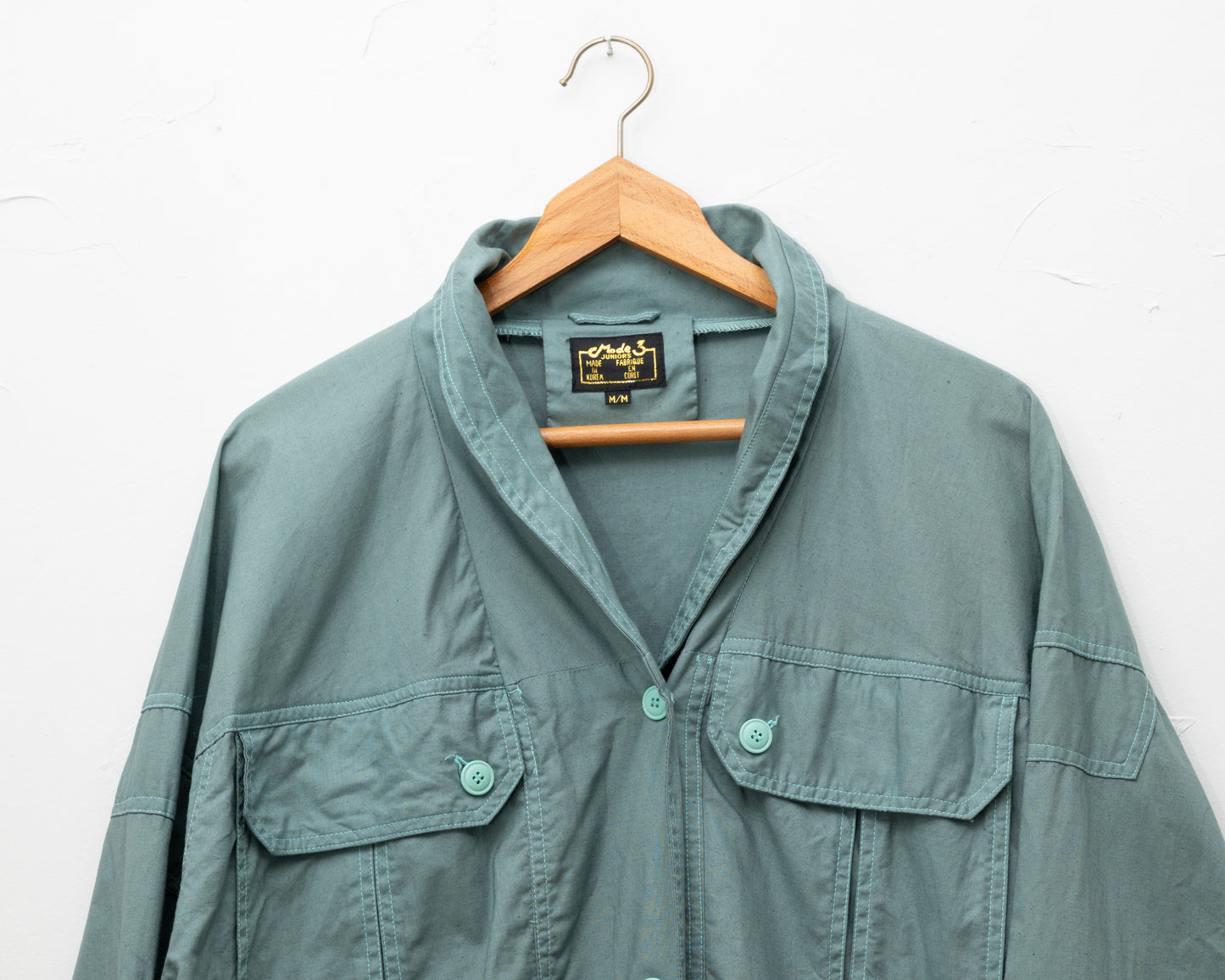 Veste anorak en coton bleu sarcelle