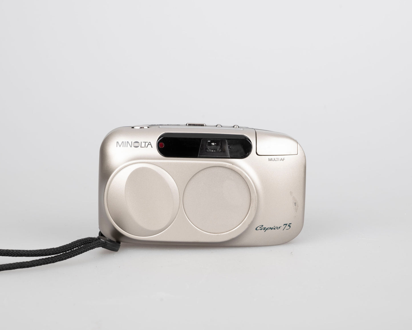 Appareil photo Minolta Capios 75 35 mm avec télécommande + étui + boîte d'origine + manuel (série 31101989)