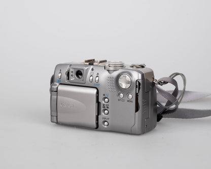 Canon Powershot G2 digicam w/ 4 MP CCD sensor; includes 256MB CF card + 2 batteries w/ charger + original box, manuals & accessories