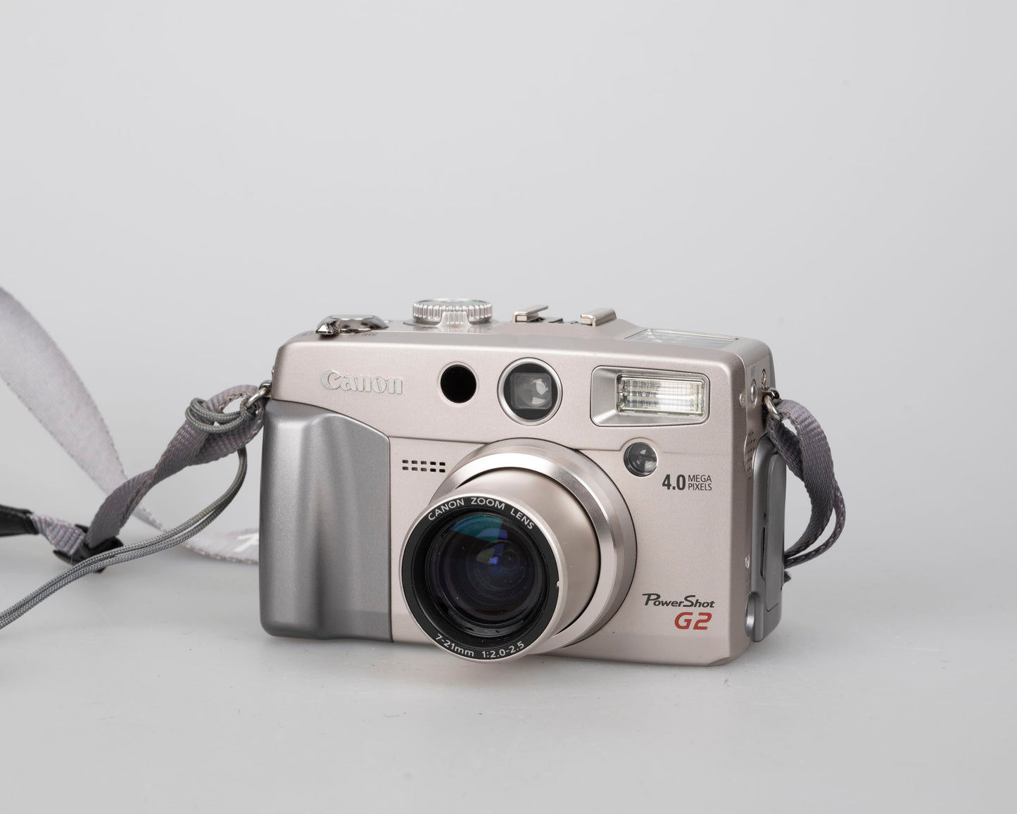 Canon Powershot G2 digicam w/ 4 MP CCD sensor; includes 256MB CF card + 2 batteries w/ charger + original box, manuals & accessories