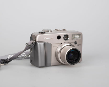 Canon Powershot G2 digicam w/ 4 MP CCD sensor; includes 256MB CF card + 2 batteries w/ charger + original box, manuals & accessories