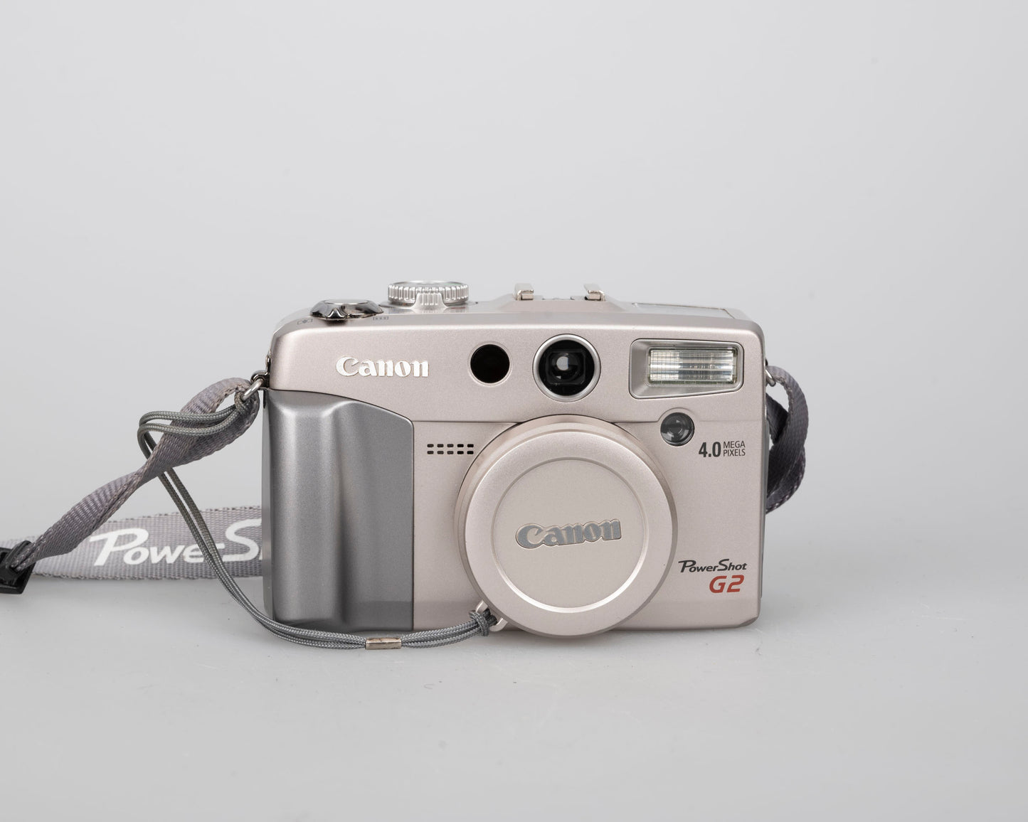 Canon Powershot G2 digicam w/ 4 MP CCD sensor; includes 256MB CF card + 2 batteries w/ charger + original box, manuals & accessories