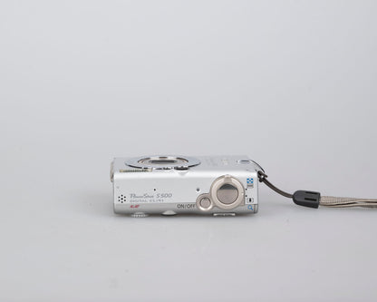 Canon Powershot S500 Digital Elph 5MP CCD digicam w/ 1GB CF card + battery + charger
