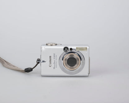 Canon Powershot S500 Digital Elph 5MP CCD digicam w/ 1GB CF card + battery + charger