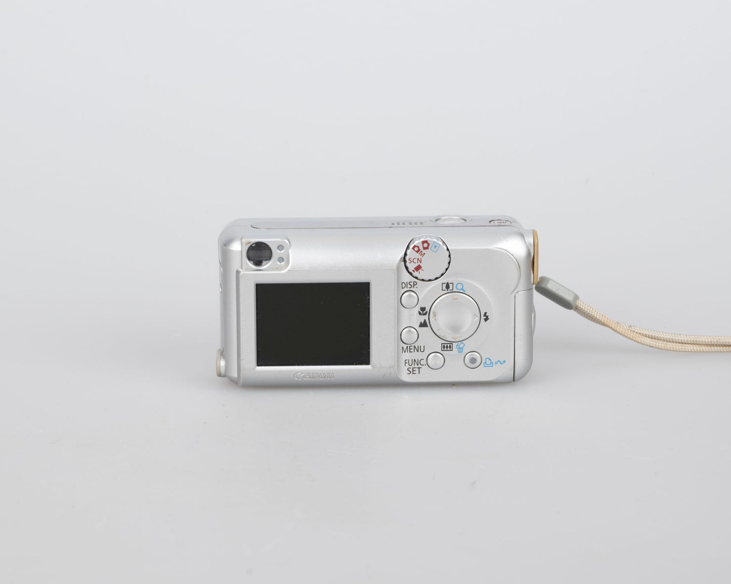 Canon Powershot A430 4MP CCD sensor digicam w/ 2GB SD + box + A/V cable (uses AA batteries)