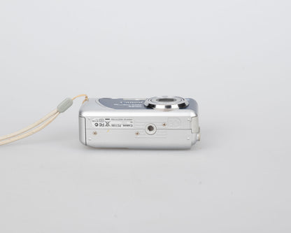 Canon Powershot A430 4MP CCD sensor digicam w/ 2GB SD + box + A/V cable (uses AA batteries)