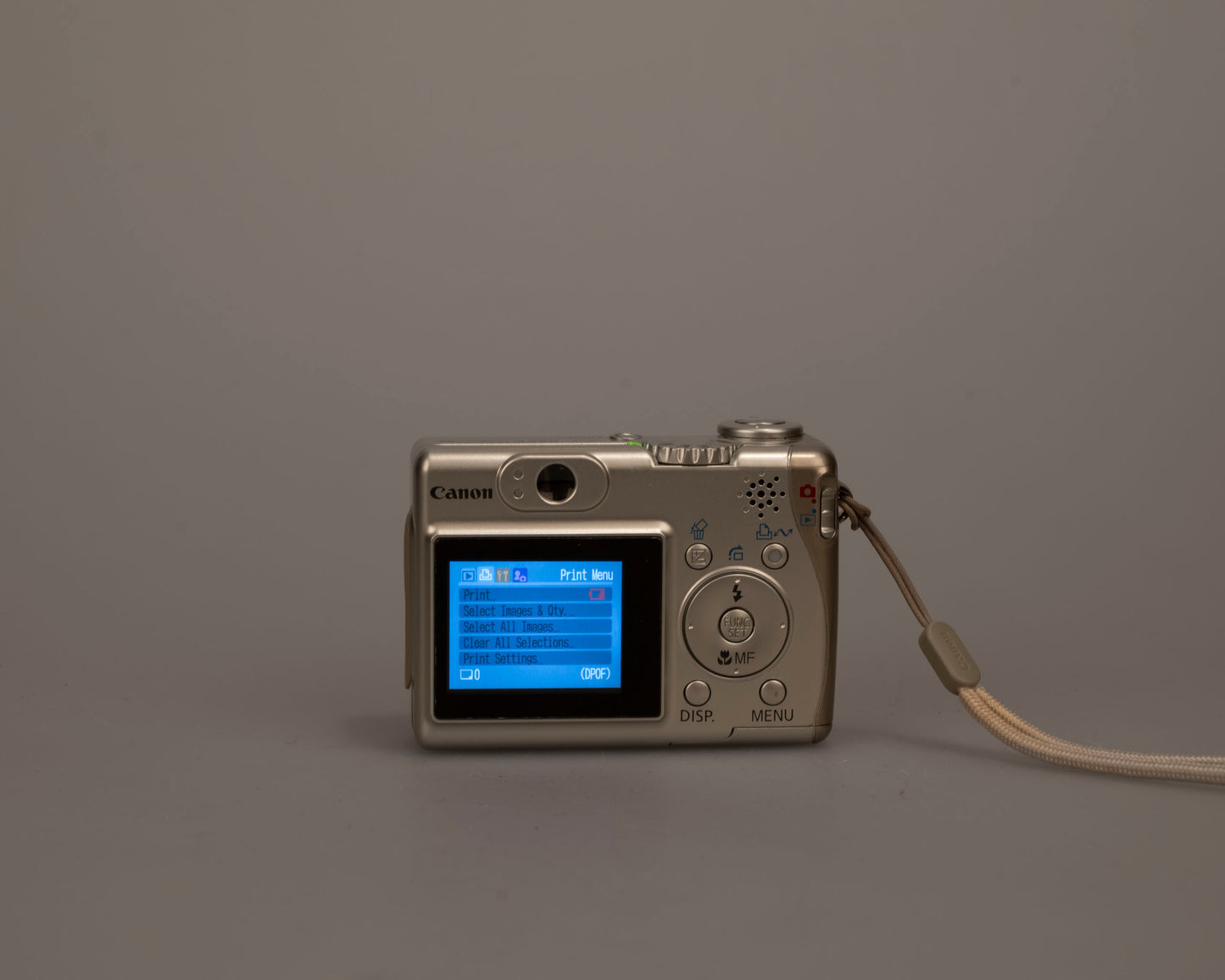 Canon Powershot A530 digicam w/ 5 MP CCD sensor; includes 512MB SD card (uses AA batteries) + original box & manual