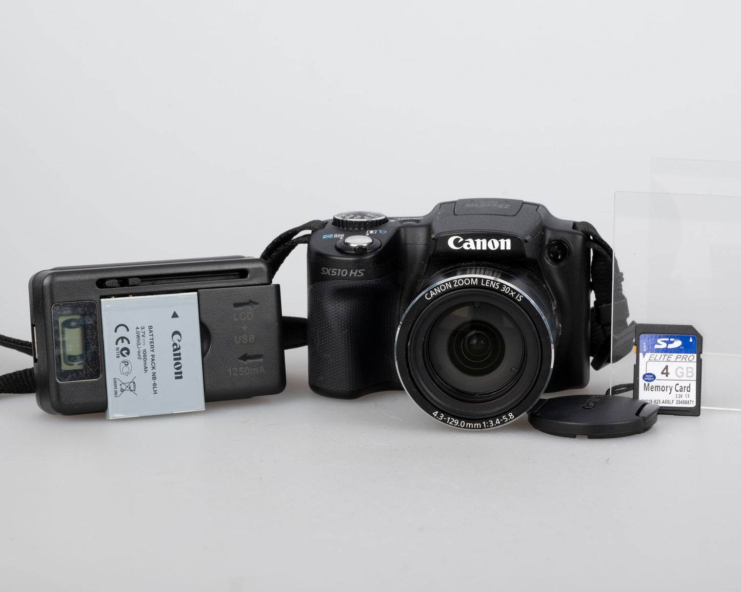 Appareil photo numérique Canon PowerShot SX510 HS 20,1 MP avec carte SD 4 Go + batterie + chargeur