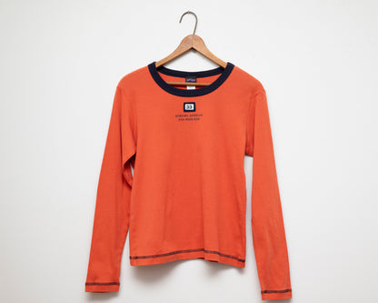y2k center logo orange long sleeve t-shirt