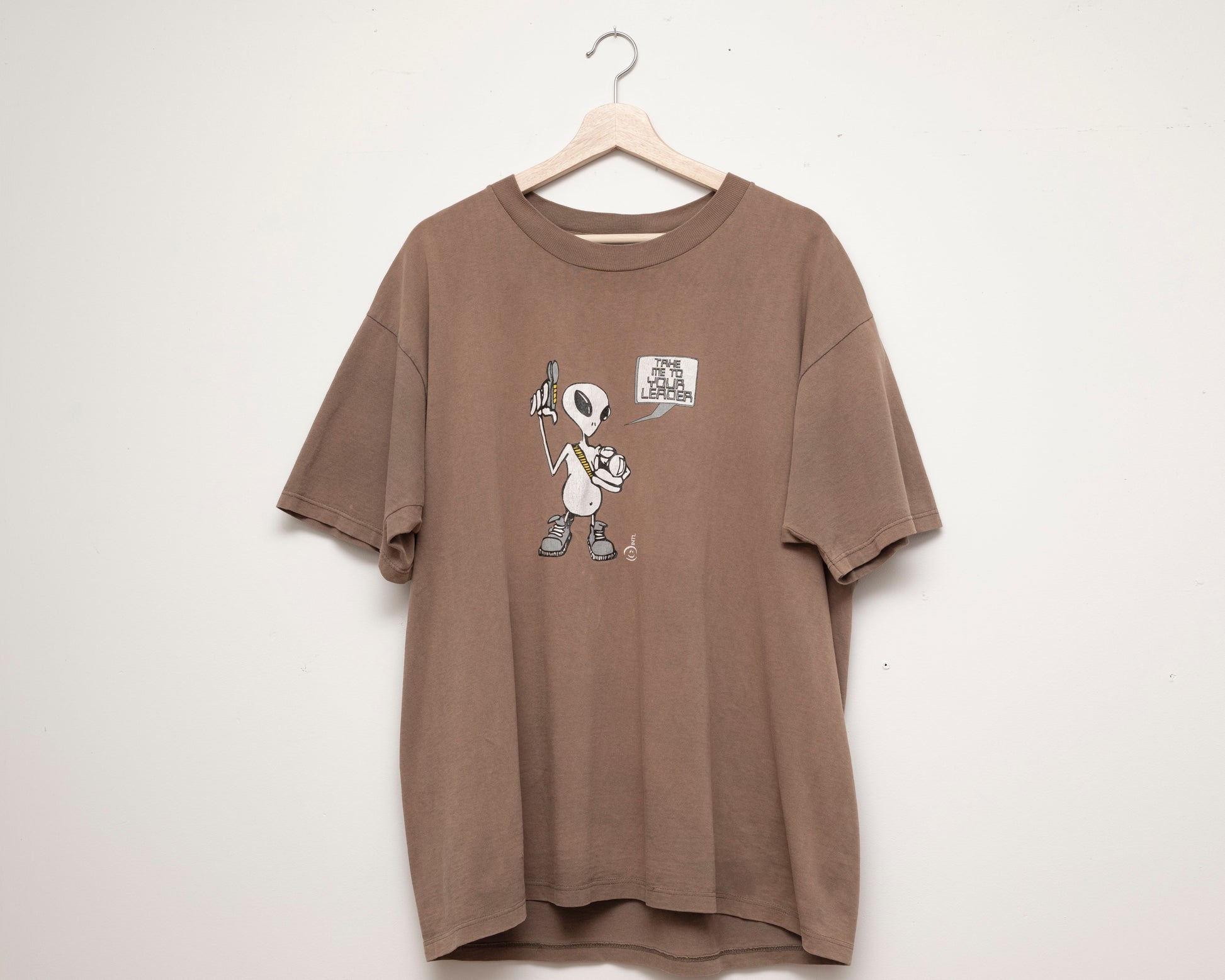 Take me to your leader Alien t-shirt XL brown cotton 90s y2k 