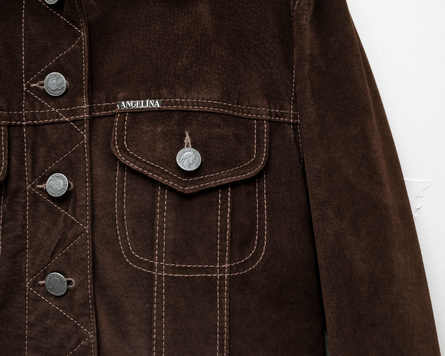 Veste en daim marron - femme petite