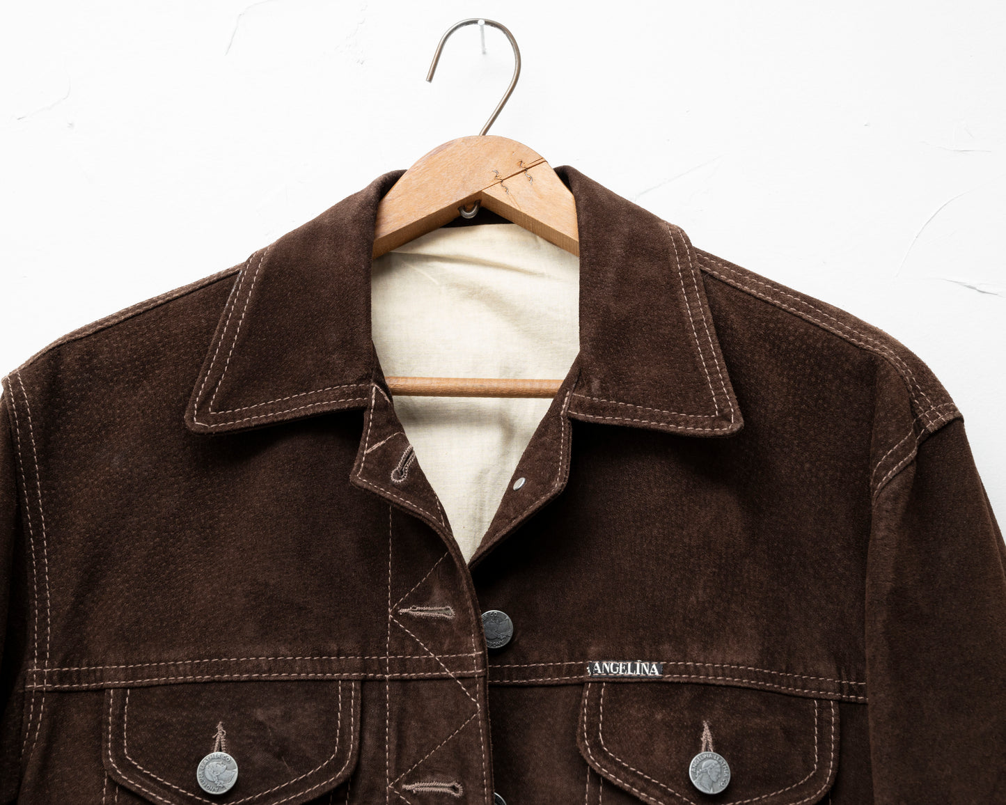 Veste en daim marron - femme petite