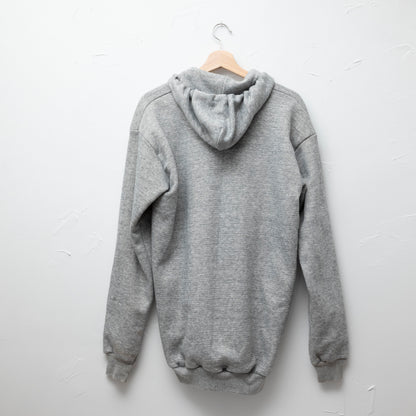 Sweat à capuche Tultex vintage des années 80 gris chiné - grand