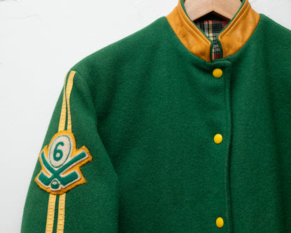 Veste universitaire en laine verte - small/med