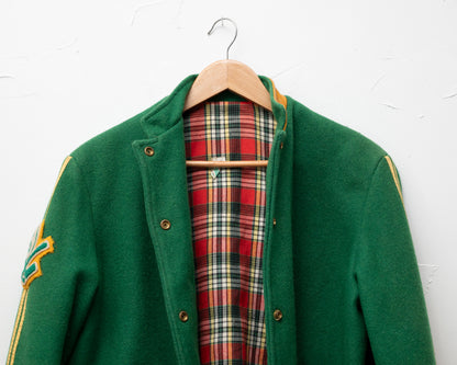 Veste universitaire en laine verte - small/med
