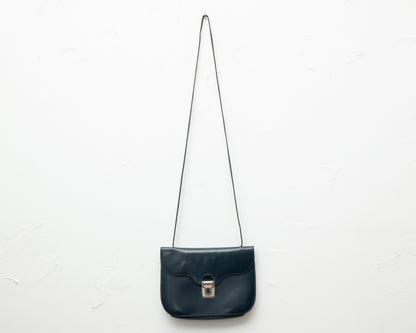 Sac bandoulière en cuir bleu marine