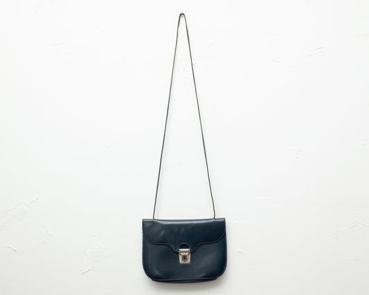 Sac bandoulière en cuir bleu marine