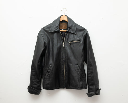 Veste en cuir noir Esprit