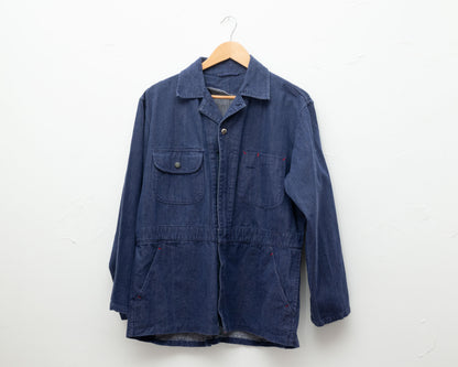 Veste de travail en denim indigo