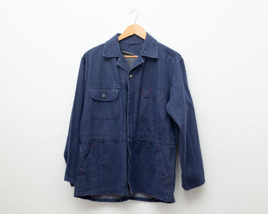 Veste de travail en denim indigo