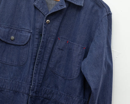 Veste de travail en denim indigo