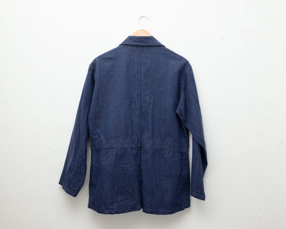 Veste de travail en denim indigo