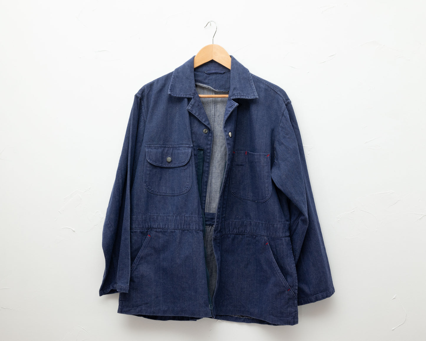 Veste de travail en denim indigo
