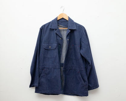 Veste de travail en denim indigo