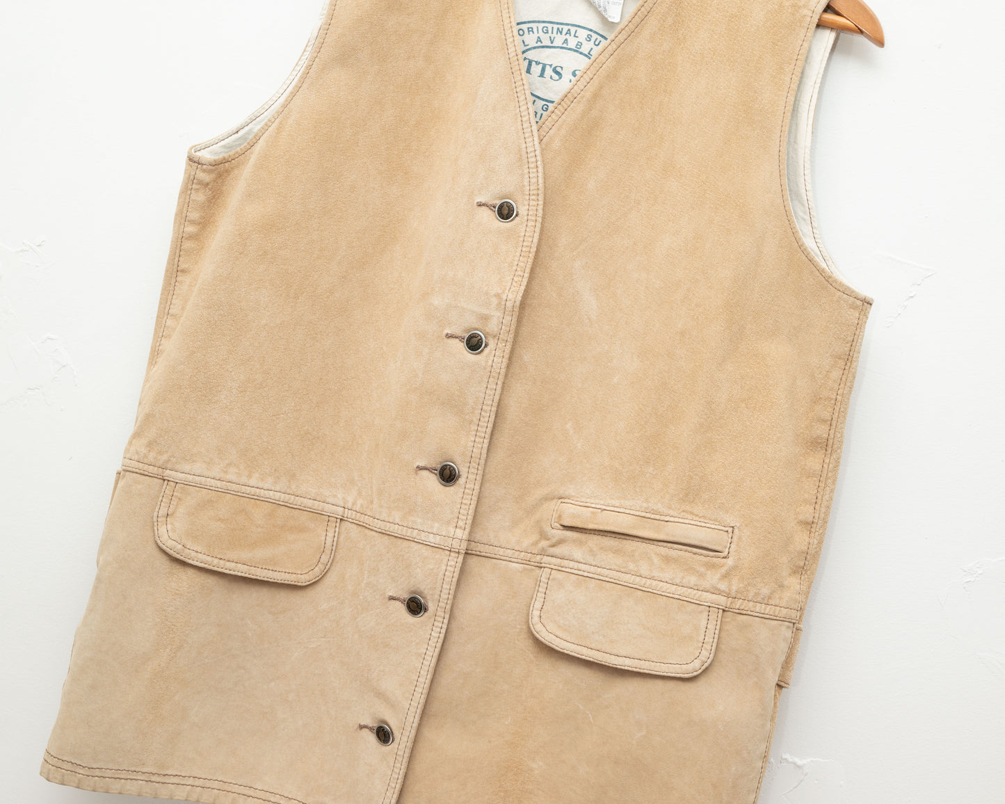 Gilet en daim beige