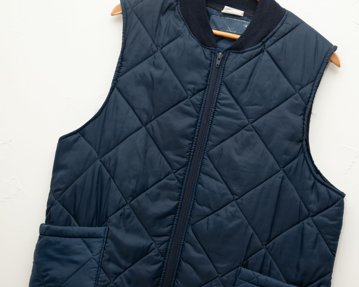 Navy quilted vest