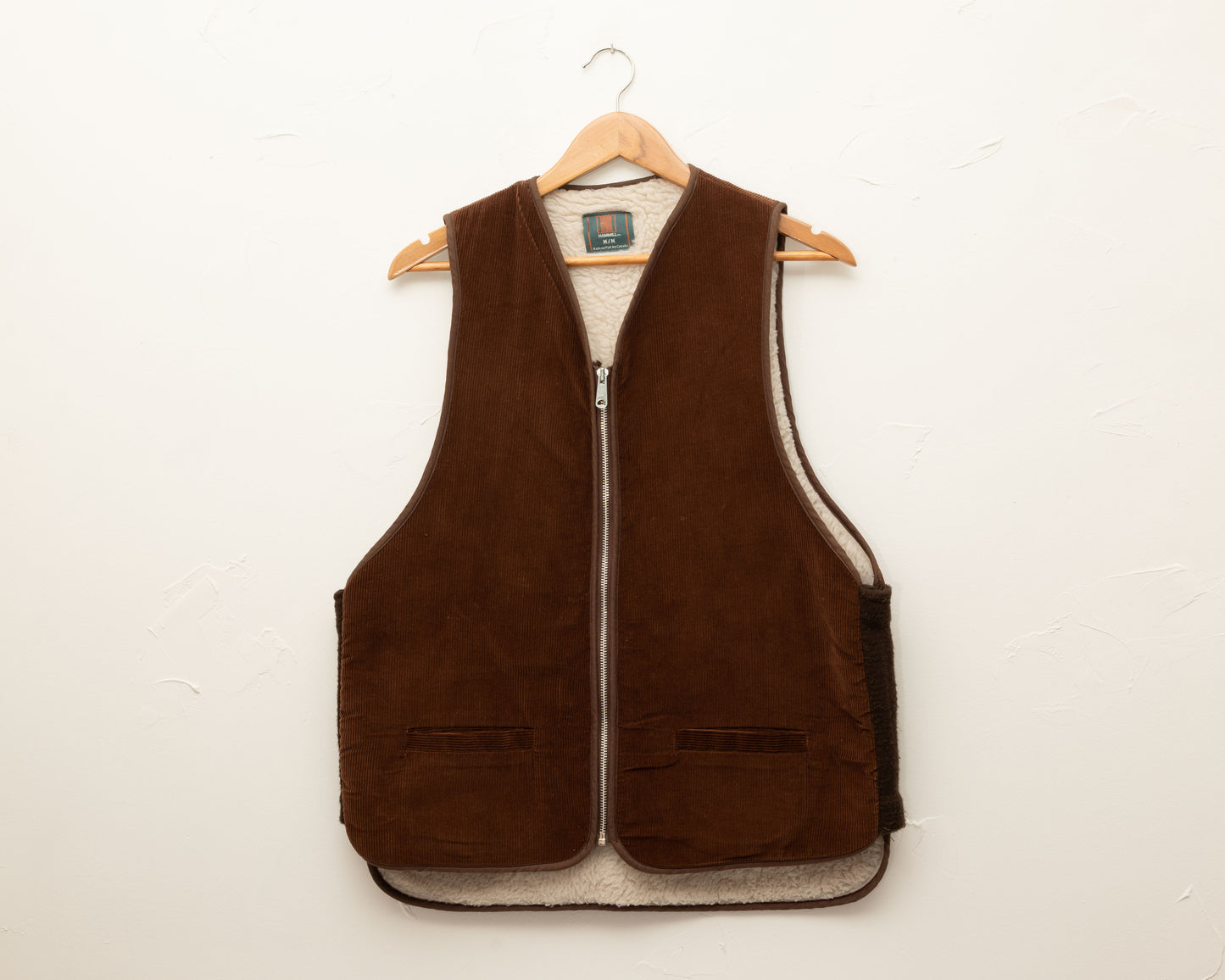 Gilet sherpa Hammil en velours côtelé marron