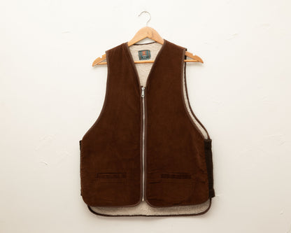 Gilet sherpa Hammil en velours côtelé marron
