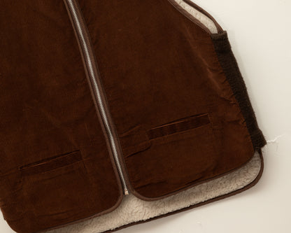 Gilet sherpa Hammil en velours côtelé marron