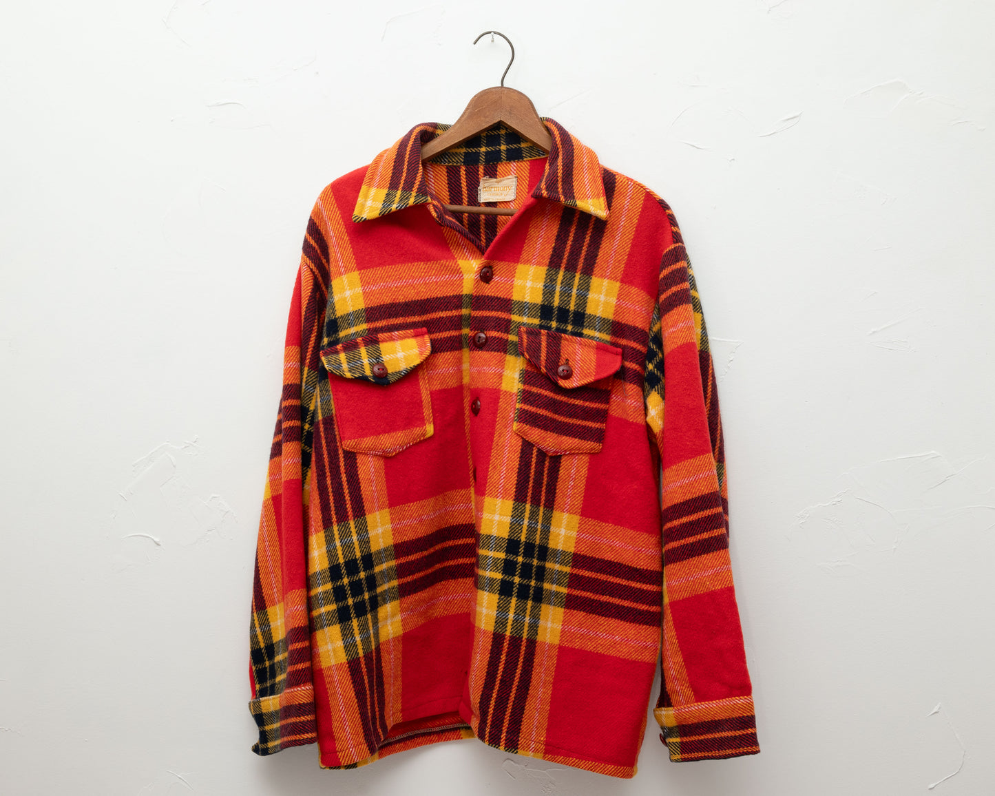 Veste à carreaux en laine vintage - fabriquée au Canada