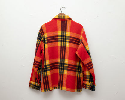 Veste à carreaux en laine vintage - fabriquée au Canada