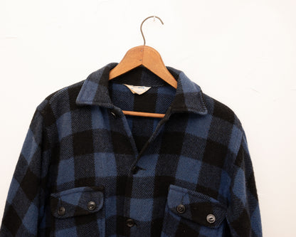 Veste à carreaux Buffalo en laine bleue