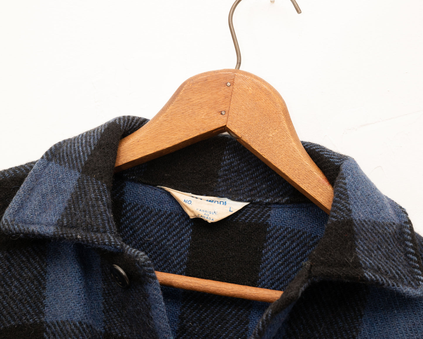 Veste à carreaux Buffalo en laine bleue