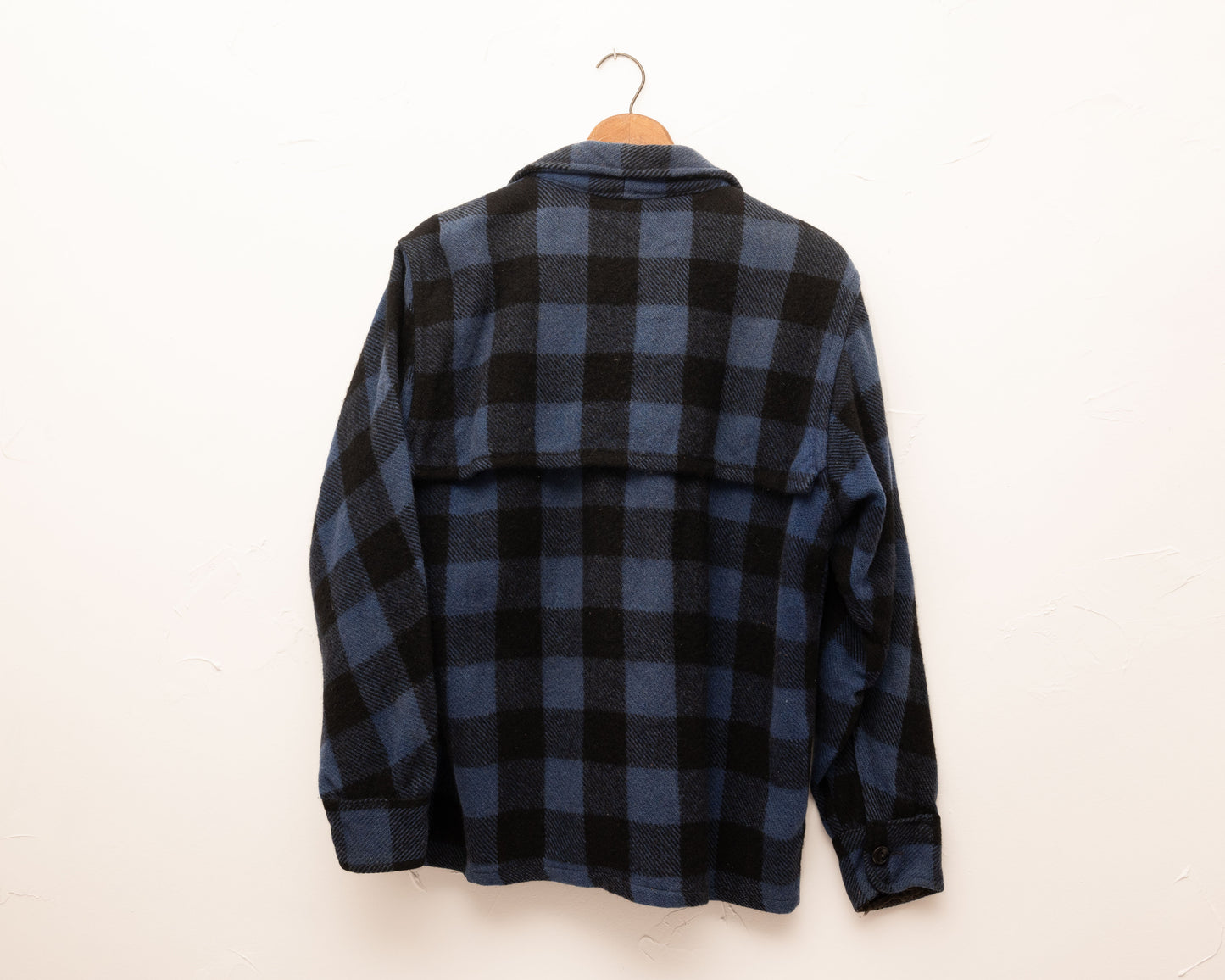 Veste à carreaux Buffalo en laine bleue