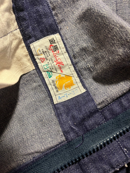 Veste de travail en denim indigo