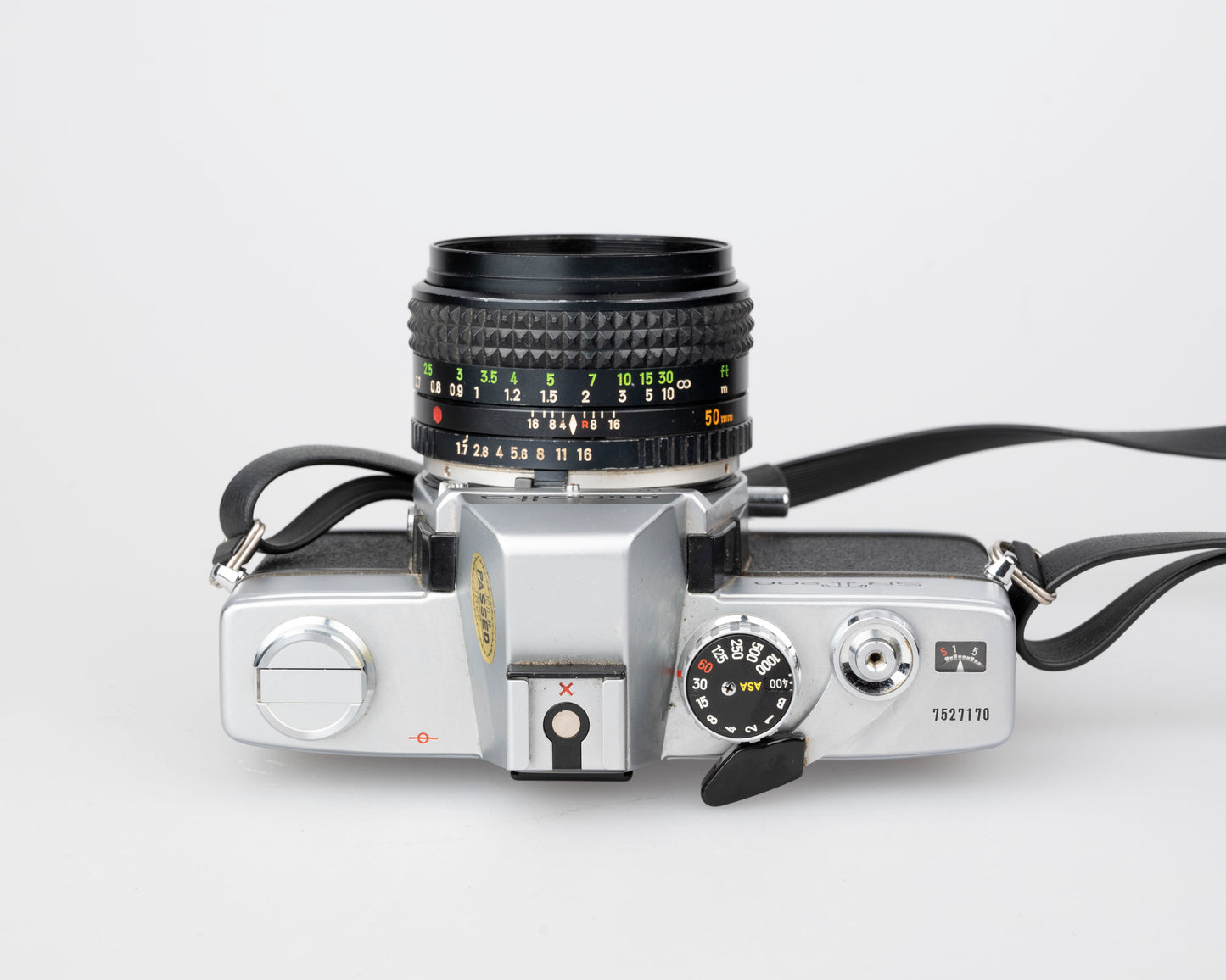 Minolta SRT 200 35mm SLR w/ Rokkor 50mm f1.7 lens + ever-ready case (serial 7527170)