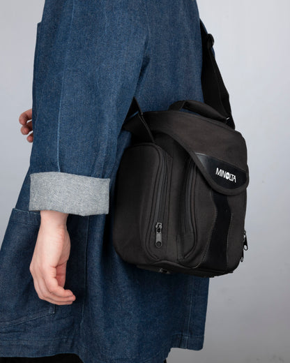 Sac bandoulière compact noir pour appareil photo Minolta