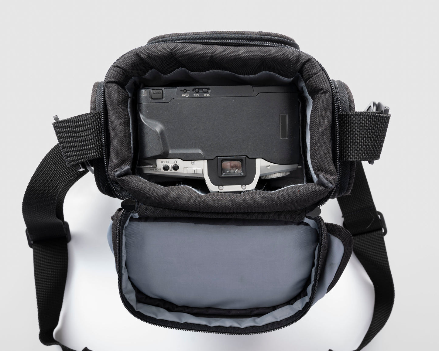 Sac bandoulière compact noir pour appareil photo Minolta