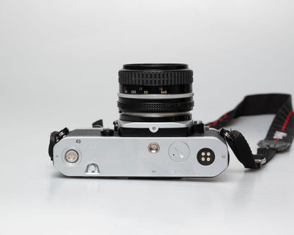 Nikon FM2n 35mm film SLR camera w/ Nikkor 50mm f1.8 lens (serial 8703699)