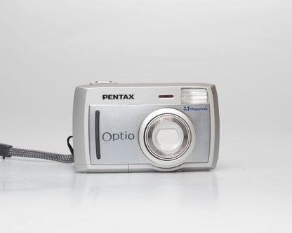 Pentax Optio 33L 3.2 megapixel digicam w/ 64MB CF card + cables + box + manuals (serial 6463008)