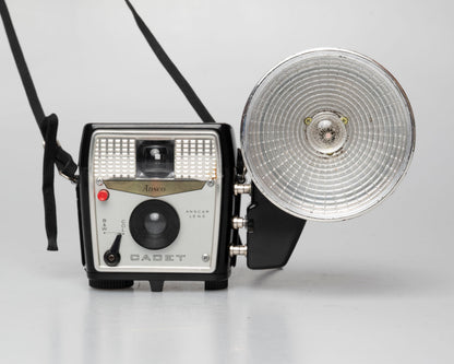 Ansco Cadet Camera Outfit w/ flash holder + bulbs