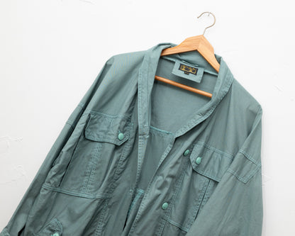 Veste anorak en coton bleu sarcelle