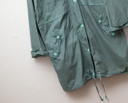 Veste anorak en coton bleu sarcelle