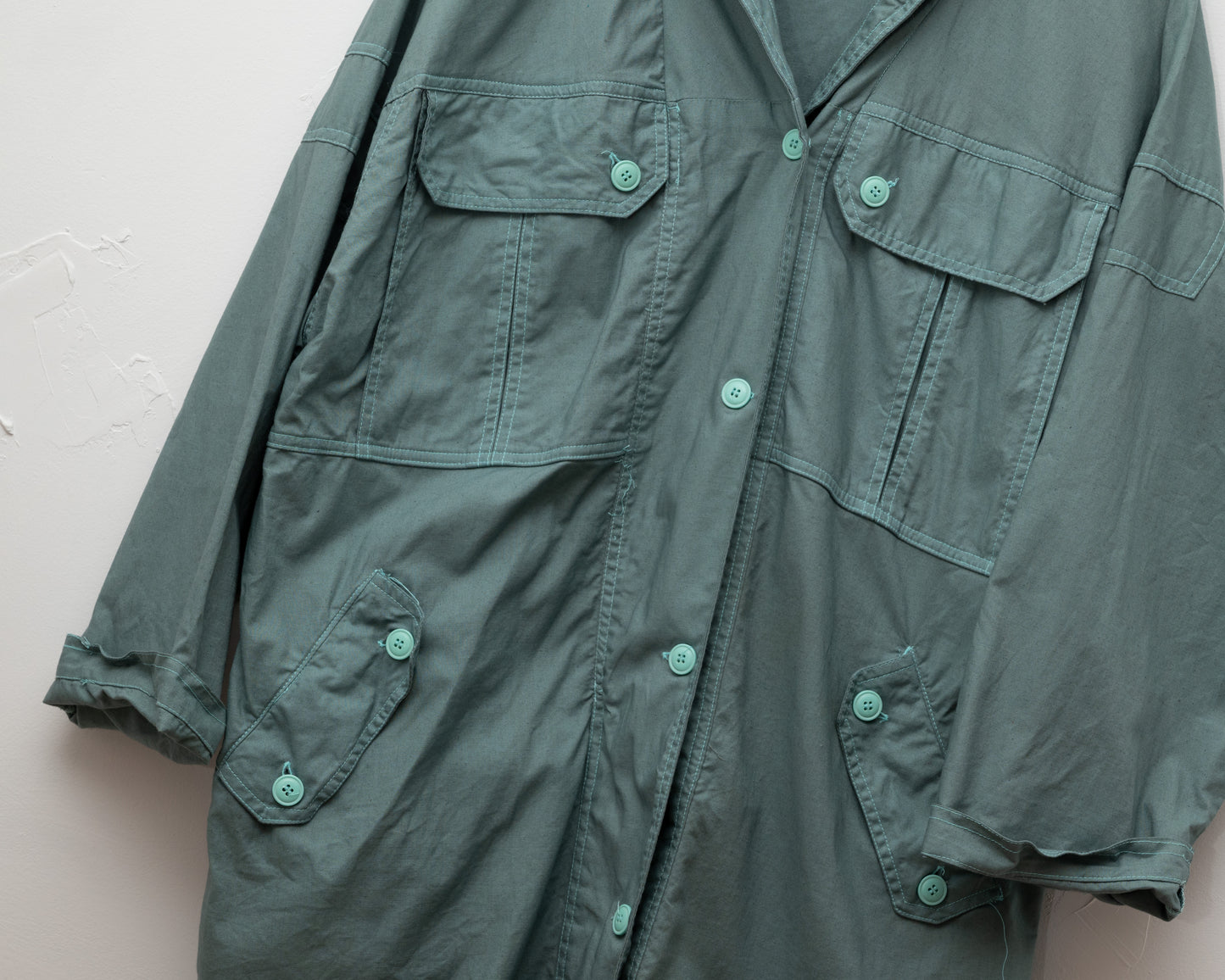 Veste anorak en coton bleu sarcelle