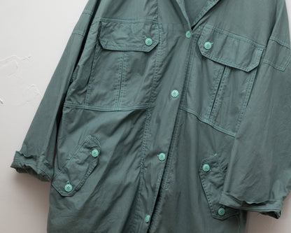 Veste anorak en coton bleu sarcelle